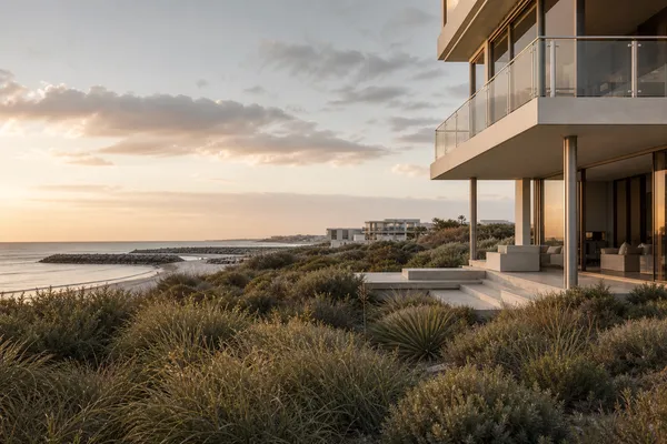 Modern coastal home with stainless balustrades near the North Coogee marina precinct
