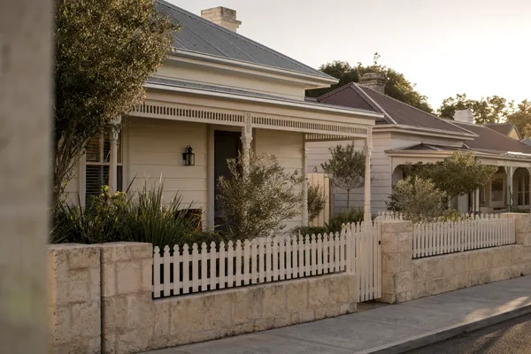 Limestone rubble cottage weathered by salt air near Leighton Beach, North Fremantle