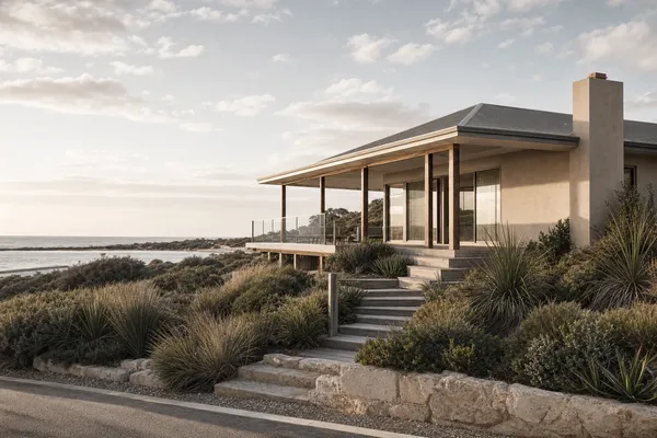 Elevated beach home on a limestone rise looking toward the Yanchep Lagoon