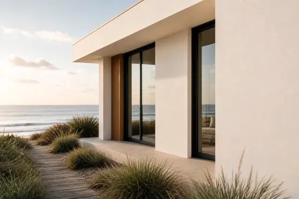 A front-line coastal WA home with freshly recoated marine-grade render, ocean behind